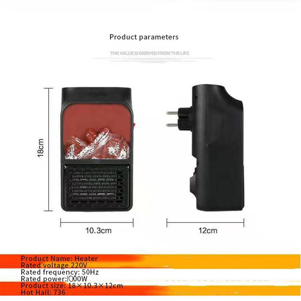 900W Mini Electric Fan Heater Remote Control Portable Plug-In Room Heater Air Heating