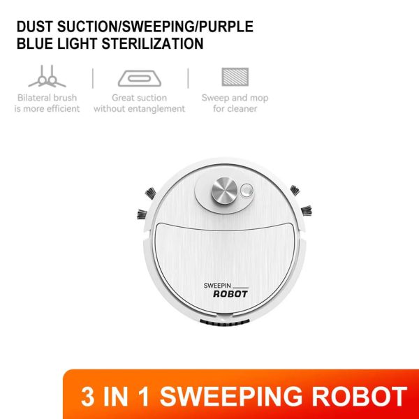 Portable Wireless Smart Mini Sweeping Robot Mopping 3 In1 Rechargeable Cleaning Machine Vacuum Cleaner