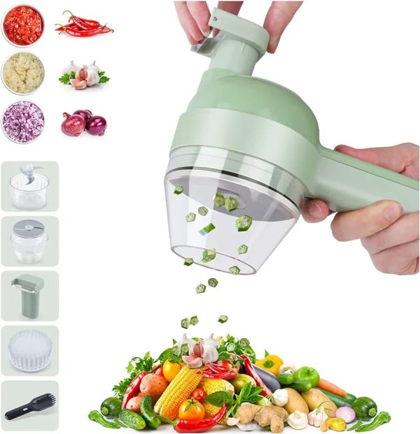 4 In 1 Handheld Electric Vegetable Cutter Wireless Food Processor