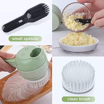 4 In 1 Handheld Electric Vegetable Cutter Wireless Food Processor