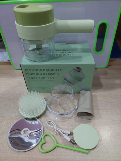 4 In 1 Handheld Electric Vegetable Cutter Wireless Food Processor