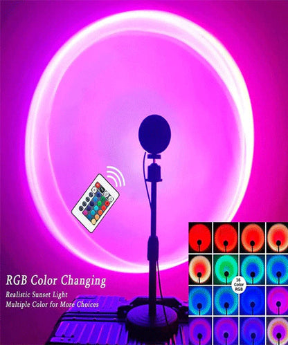 Sunset Lamp (WITH REMOTE) 16 Colors LED Changing 3-in-1 Sunset Light lamp