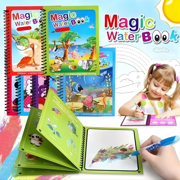 Pack Of 2 Magic Drawing Book + Free Magic Pen  📖