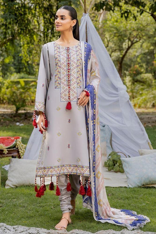 Spinal 3pc unstitched embroidered suit