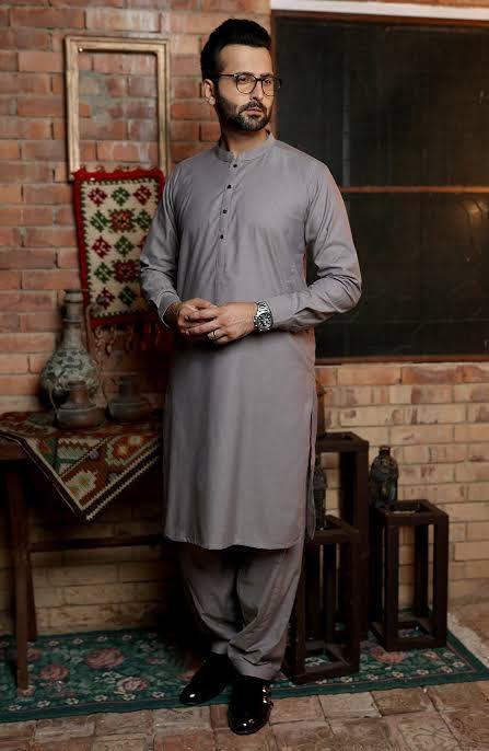Men Unstitched  premium plain suit 40
