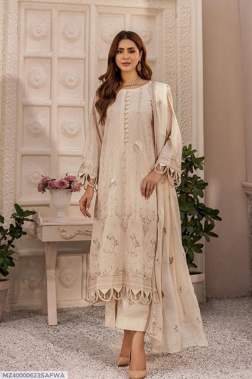 3PC WOMEN UNSTITCHED SUIT-MUHAMMAD TUAHA