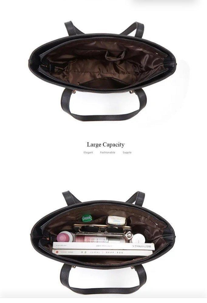 Leather plain handbag