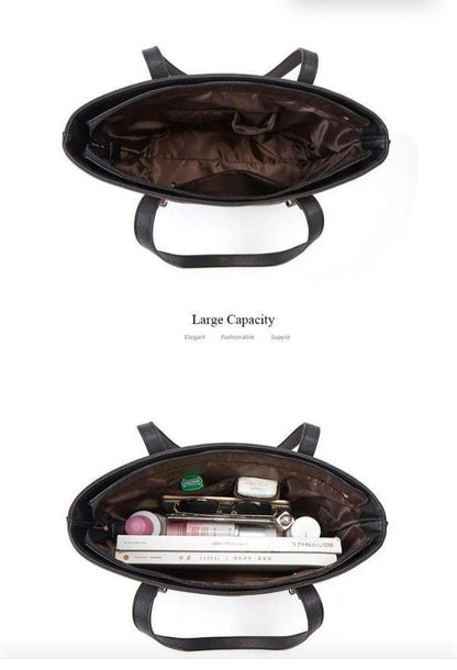Leather plain handbag