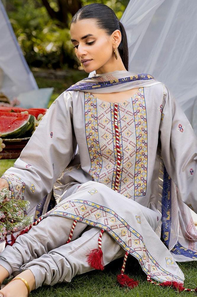 Spinal 3pc unstitched embroidered suit