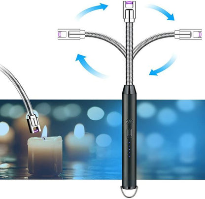Arc Lighter With Usb Charging,flameless Windproof,led Battery Display,safety Switch | Rotate 360 Degrees