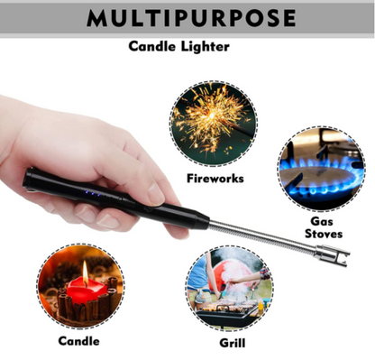 Arc Lighter With Usb Charging,flameless Windproof,led Battery Display,safety Switch | Rotate 360 Degrees