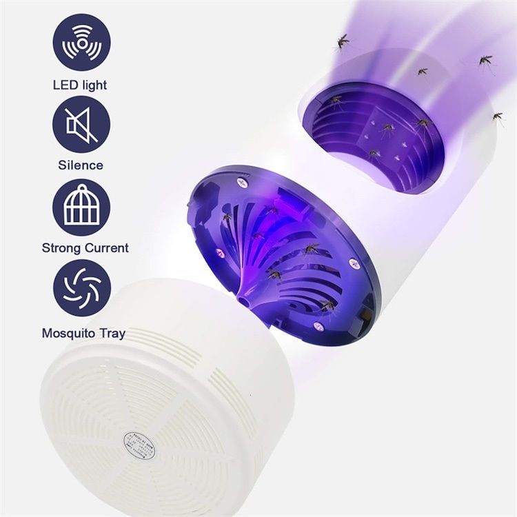 Electric Mosquito Trap Blue Light Mosquito Killer Lamp with USB Power Suction Fan