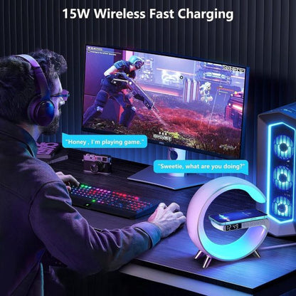 Bedside Music Wake-Up Light Bluetooth Sound Multiple Light Modes Bluetooth Speaker Atmosphere Light Wireless Charger