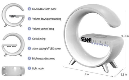 Bedside Music Wake-Up Light Bluetooth Sound Multiple Light Modes Bluetooth Speaker Atmosphere Light Wireless Charger